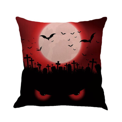 

Linen Halloween Pumpkin Pillow Case Sofa Waist Throw Cushion Cover Decor