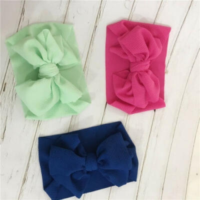 

NEW Toddler Girls Kids Baby Big Bow Headband Stretch Turban Knot Head Wraps Gifts