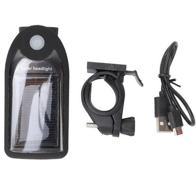 

Greensen Waterproof Bicycle Front Light USB Rechargeable Solar Energy LED Headlight 4 Modes Flashlight