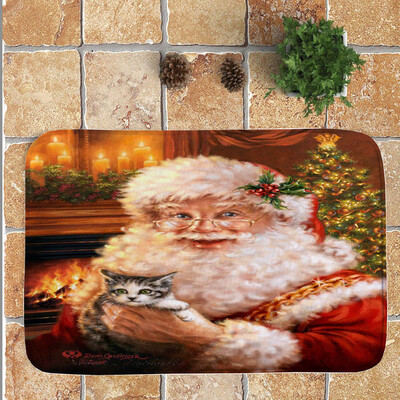 

Gobestart Christmas Festival Entrance Door Bathroom Mat Indoor Bath Decor