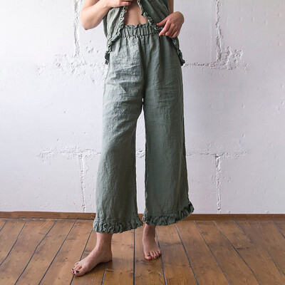 

Women Sexy Fashion Pants Solid High Waist Pants Pockets Casual Beach Pants