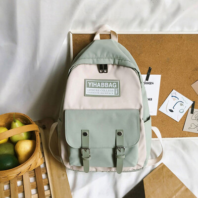 

Tailored Large Capacity Solid Color Waterproof Nylon Casual Backpack School Bag