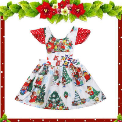 

Toddler Kids Baby Girls Christmas Santa Swing Dress Holiday Party Clothes