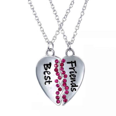 

Fashion Broken Heart 2 Parts Pendant Necklace Best Friend Forever Necklace