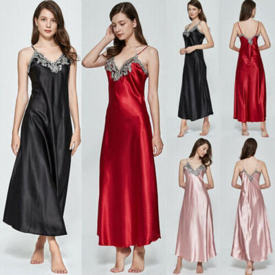 

US Sexy Lingerie Women Silk Nightgown Robe Dress Babydoll Nightdress Sleepwear