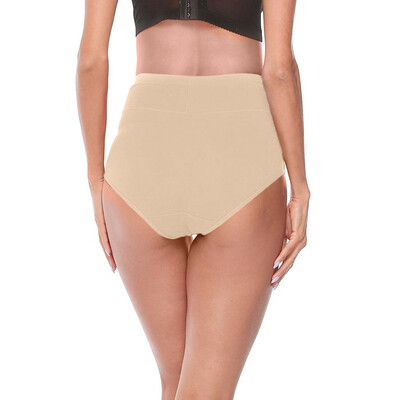 

Toponeto Women Briefs Solid Color Soft Cotton High Waist Stitching Briefs Briefs