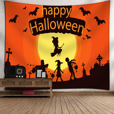 

Toponeto Halloween Moon Pumpkin Tapestry Room Bedspread Wall Art Hanging Home Decor Grand