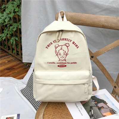 

Japanese version of the ancient school bag girls Korean version of junior high school students shoulder bag girls heart canvas