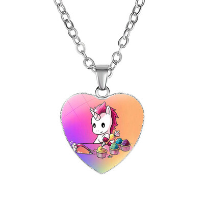 

Unicorn Necklace Pegasus Heart Shape Charm Alloy Pendant for Girls Women Birthday Party Gifts