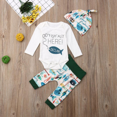 

Newborn Baby Girls Clothes Outfits 3Pcs Long Sleeve Romper Floral Long Pants with Hat Set Fall&Winter Clothes