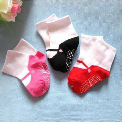 

3 Colors Newborn Unisex Anti-slip Socks Candy Socks For 6-24 Months Old Baby