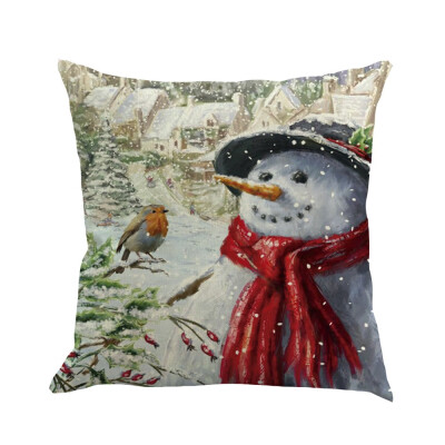 

Tailored Christmas Cotton Linen Sofa Car Home Waist Cushion Cover Throw Pillow Case