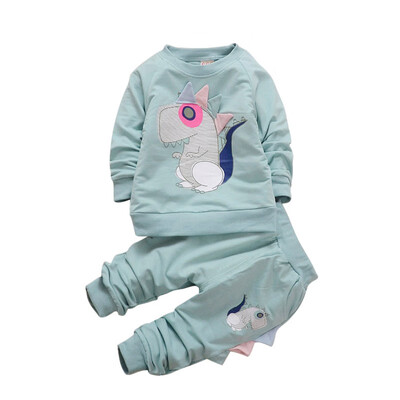 

Autumn Children Long Sleeve Clothes Set Baby Boy Girl Dinosaur Pattern Long Sleeve Two-Piece Children Casual Suit