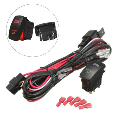 

Universal LED Work Light Bar Laser Rocker Switch Wiring Harness Kit Relay Fuse for Cars Truck Motorcycle Boat 12-24V