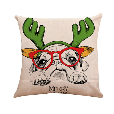 

〖Follure〗Xmas Cotton Pillow Case Linen Cushion Cover Merry Christmas Home Decoration
