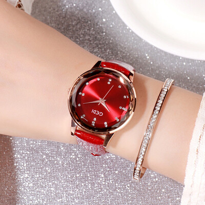 

Gedi trend diamond-encrusted personality simple dial ladies student waterproof fashion watch