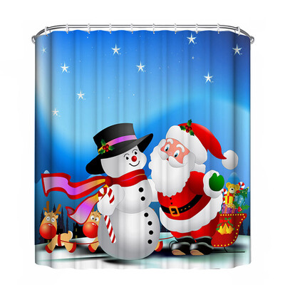 

Gobestart Christmas Waterproof Polyester Bathroom Shower Curtain Decor With Hooks New I