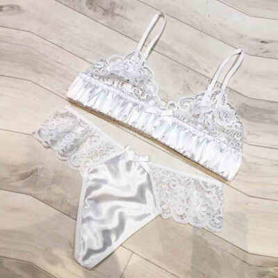 

Toponeto 2-Pc Women Sissly Sexy Deep V Lingerie Straps Bra&Panty Set Babydoll