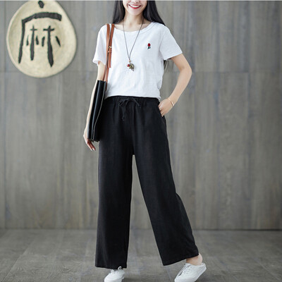 

Tailored Women Casual Solid Trousers Pants Trousers Ladies Loose Pants