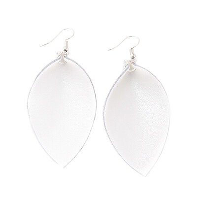 

Women Girls Retro Party Jewelry Faux Leather Leaf Drop Pendant Hook Earrings