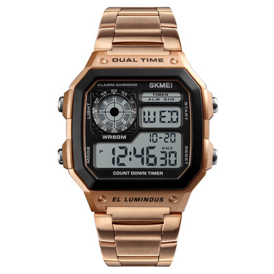 

SKMEI Men Sports Waterproof Watch Stainless Steel Fashion Digital Wristwatches