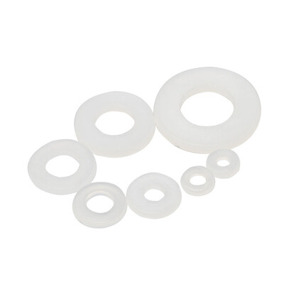 

500pcs Portable Nylon O-Ring Assortment Washer Plated Flat Spacer High Temperature Resistance Insulation Nylon Ring Kit 7 Sizes wi