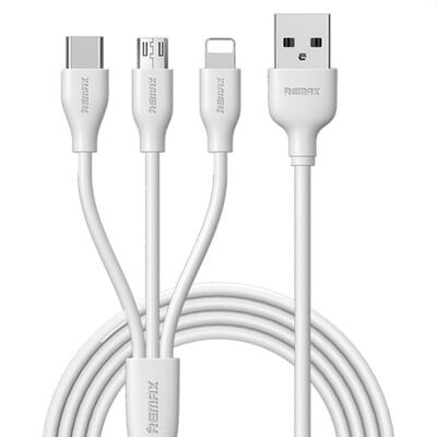 

REMAX 1 To 3 USB Type-C Micro USB Lightning Data Charging Cable For IPHONE Samsung Android Mobile Phones