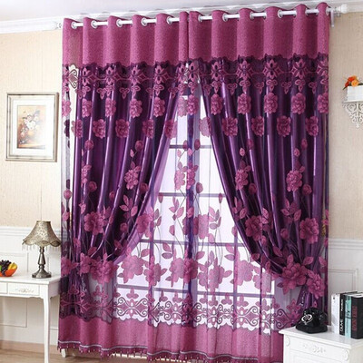 

Fashion 250cm100cm Jacquard Flower Window Curtains for Window Living Bedding Room Voile Cortinas