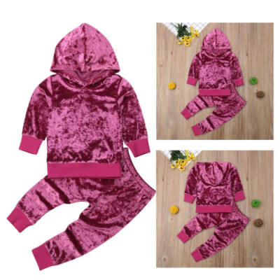 

2PCS Toddler Kids Baby Girls Winter Outfits Clothes Hoodie TopsLong Pants Set