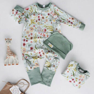 

Newborn Kid Baby Girl Boy Clothes Flower Cotton Romper Jumpsuit Hat Outfits Set