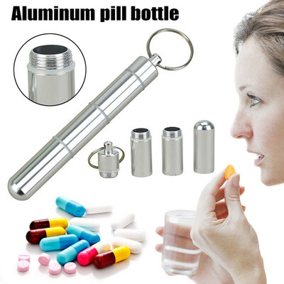 

Siaonvr Aluminum Alloy Medicine Cigarette Case Pill Bottle Waterproof Cartridge Keychain