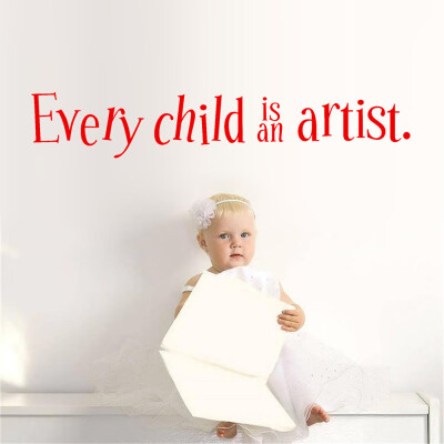 

Gobestart Every Child is an Artist Removable Art Vinyl Mural Home Room Decor Wall Stickers