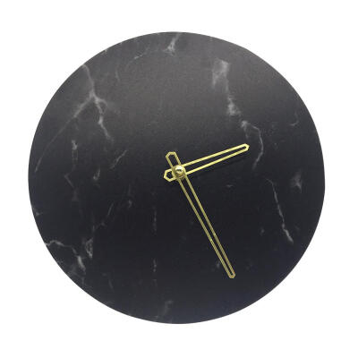 

Retro Wood Grain Wall Clock Round Acrylic Marble Digital Hanging Clocks