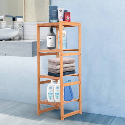 

Gobestart 100 Bamboo Bathroom Shelf Stand 4-Tier Multifunctional Storage Rack Shelving