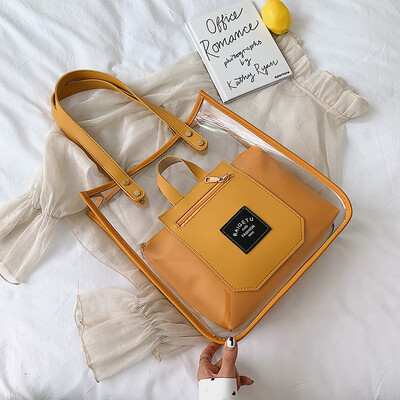 

Summer new large-capacity transparent bag handbags new 2019 Korean version of the wild shoulder portable fashion mother package