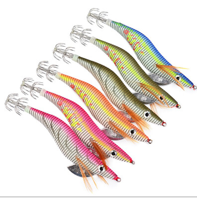 

VISSEN 6pcsset Lifelike Shrimp Bait Fishing Lures Artificial Plastic Squid Needle Lures Fly Fishing Tools