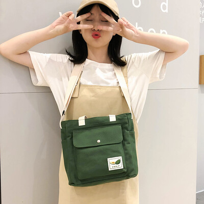 

Summer fairy canvas bag slant bag girl ins son department single shoulder bag female large capacity Japanese student bag