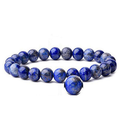 

6\8\10\12Mm Natural Lapis Lazuli Beads Charm Bracelets Bangles Stretchy Crystal Healing Yoga Jewelry