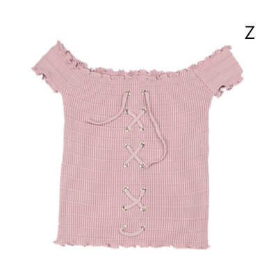 

Novel Tops Women Popular Womens Tank Top Leaking Shoulder Sexy Vest Wooden Ear Strap Vest Knit Solid Color Vest