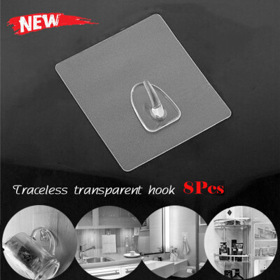 

Gobestart Anti-skid Hooks Reusable Transparent Traceless Wall Hanging Hooks 2-10pcs