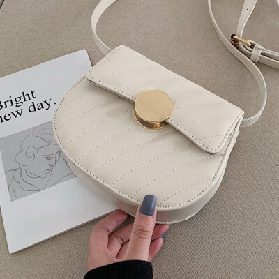 

New small bag women2019 new style slant bag Korean version round-round saddle bag semi-round saddle bag