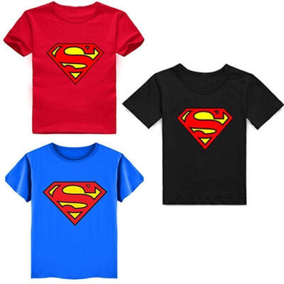 

New kids Boys Children&39s Superman Cotton Short-Sleeved T-shirt 3 colors 2-7Years