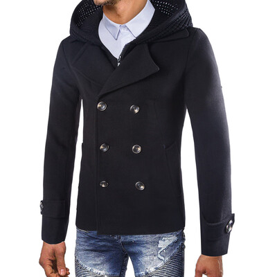

Gobestart Mens Jacket Warm Winter Trench Long Outwear Button Smart Overcoat Coats