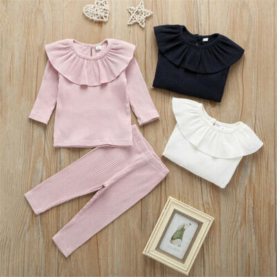 

Newborn Toddler Baby Girls Clothes Ruffle Tops ShirtLeggings 2Pcs Outfits Set