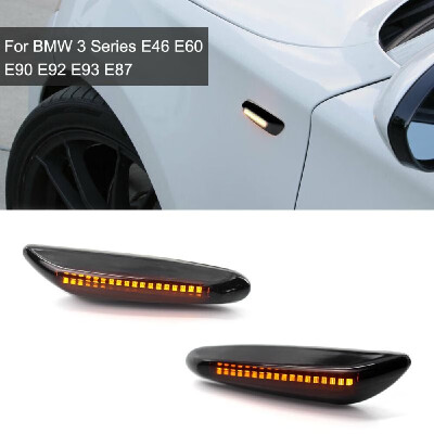 

2 Pcs Smoke LED Side Marker Light Turn Signal Light Lamp For BMW 3 Series E46 E60 E90 E92 E93 E87