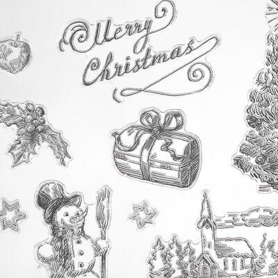 

Christmas Snowman Tree Silicone Clear Stamp Scrapbook Album Home Decor Gift Card Kid Adult DIYChristmas decoration Album stamp