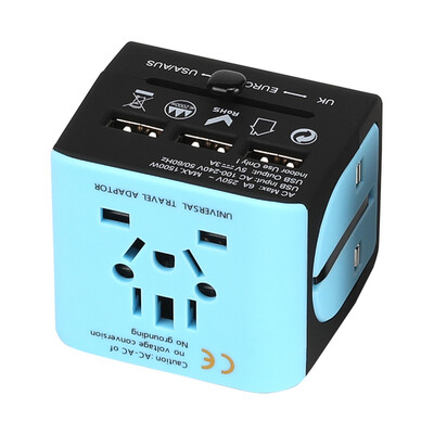 

BUBM LE-07-3USB Universal Travel Adapter Multinational Travel Conversion Socket with 3 USB Ports EU