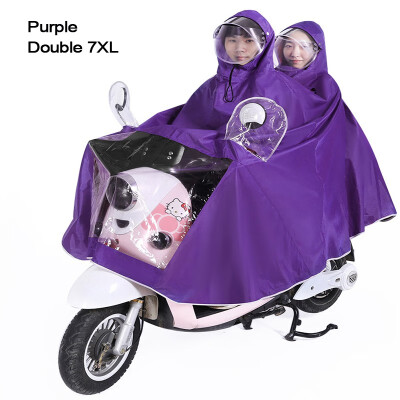 

Motorcycle Double Hooded Raincoat Bicycle Rain Capes Bike Rainsuit Portable Travel Camping Ponchos PVC Glue Raincoat