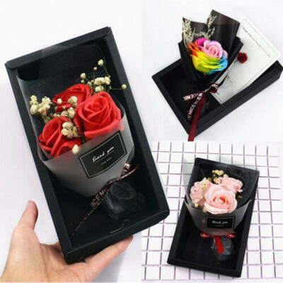 

HOT Soap Flower Bouquet Gift Box For Wedding Mothers Day Valentines Days Gift