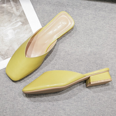 

Jin Liyi 2019 autumn new net red girl heart no heel shoes lazy baotou shoes half slippers women wear fashion versatile flat shoes